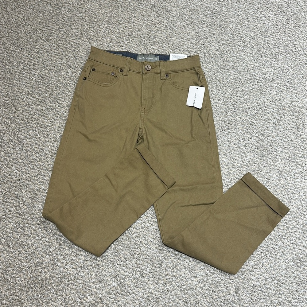 LUCKY BRAND boy’s authentic skinny stretch adjustable Khaki Pants jeans Size 10